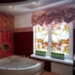 Австрийские шторы в ванной комнате: фото
